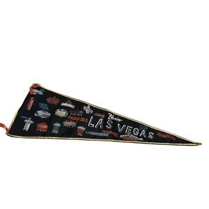 Vintage Pennant Flag Las Vegas Hotels 70s Print Retro Home Decor Sin City